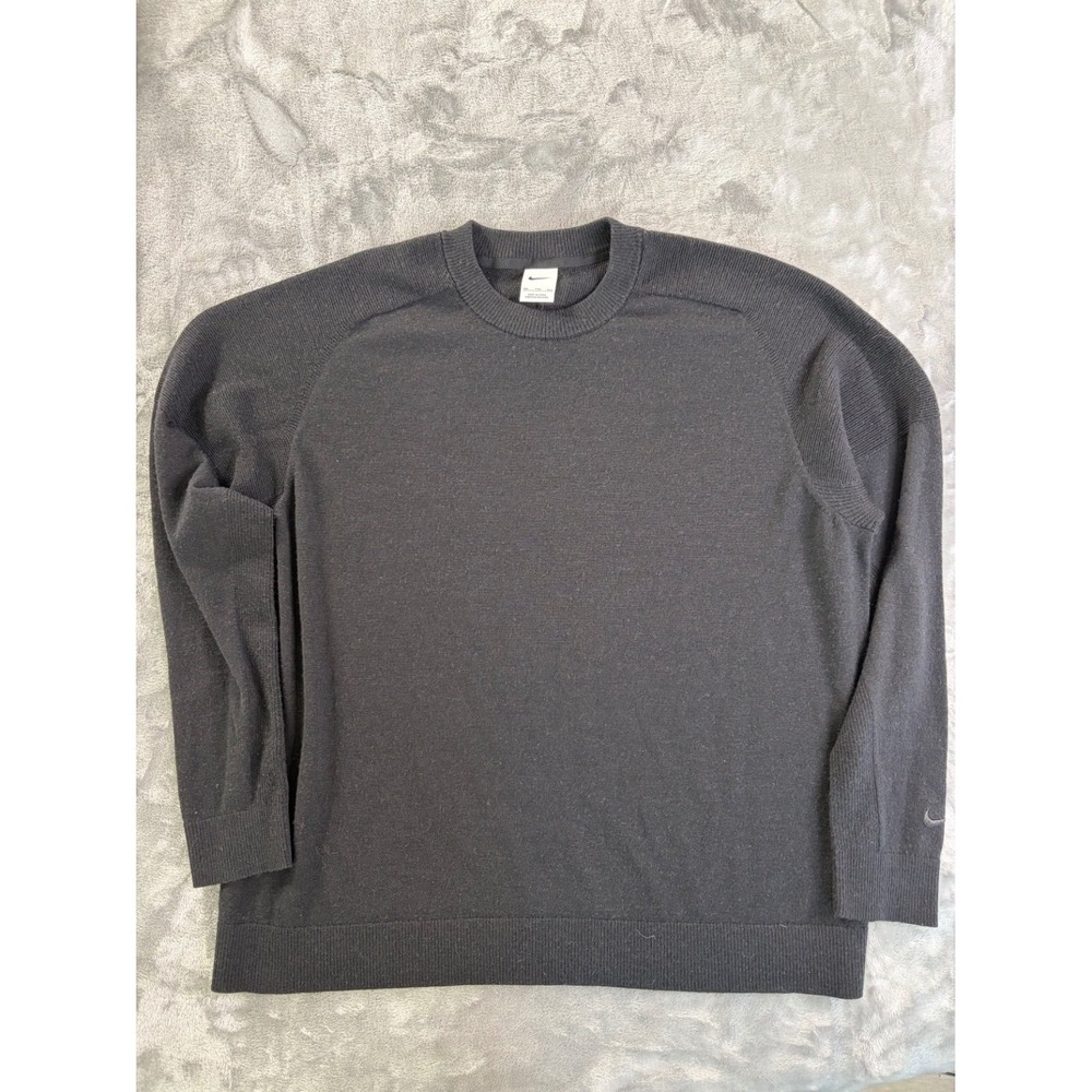 Nike Tech Pack Men's Crewneck Knit Sweater Black XXL Raglan Tiger Woods Pullover